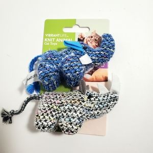 Vibrant life knit animal cat toy with catnip Hunt. Elephant and rhino brand new